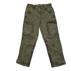 Free People We The Free Utility Cargo Pants Olive Green Acid Wash Medium